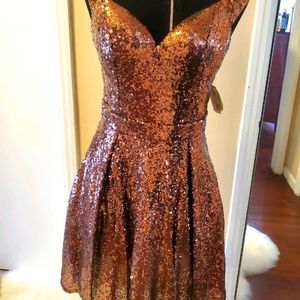 Copper/ bronze Sequin Dress